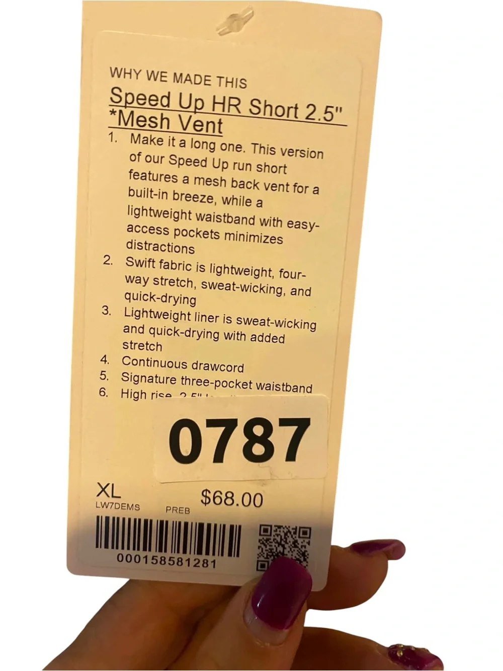 NWT Lululemon Speed Up HR Short 2.5” Mesh Vent Size XL PREP BLUE
